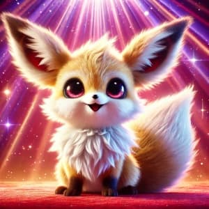 Cute, Furry Fox With Large Ears And Big Eyes