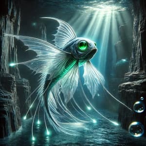 Fantastical Fish Swimming Deep Underwater