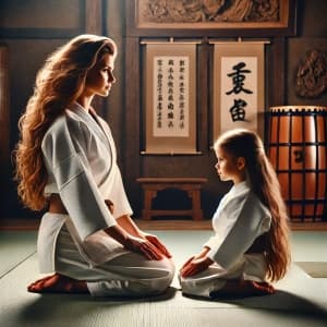 Mother And Daughter Preparing For Training
