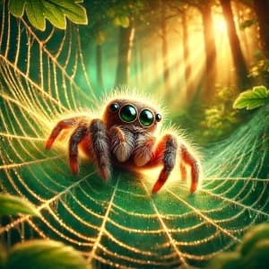 Baby Spider On A Web