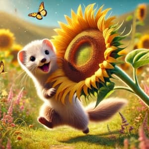 Weasel With A Sunflower