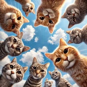 Cats Looking Down