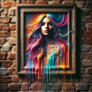 Surreal Portrait Of A Woman Melting Into Vibrant Colors