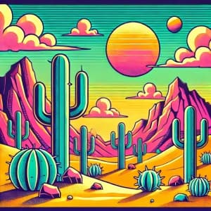 Colorful Interpretation Of A Desert