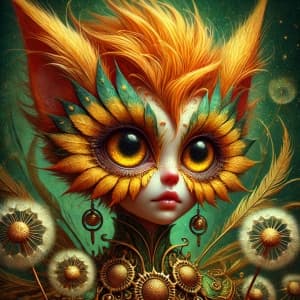 Mystical Character With Bright Orange Hair