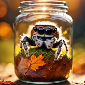 Beautiful Spider Caught in a Jar