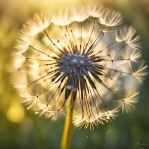 Dandelion Seed Head on Meadow