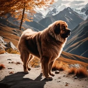 Tibetan Mastiff in Mountains