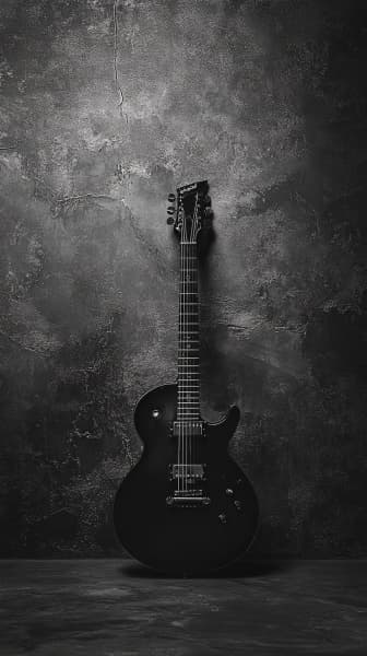 Black Electric Guitar Phone Wallpaper 4K - Stunning Dark Aesthetic