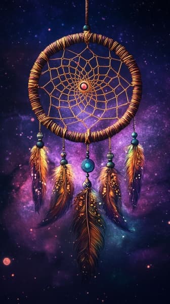 Dreamcatcher Phone Wallpaper 4K – Mystical Feather Design